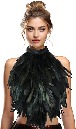HOMELEX Feather Cape Shawl Costume Witch Wings Collar Adult Crow Neck