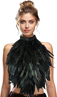 HOMELEX Feather Cape Shawl Costume Witch Wings Collar Adult Crow Neck