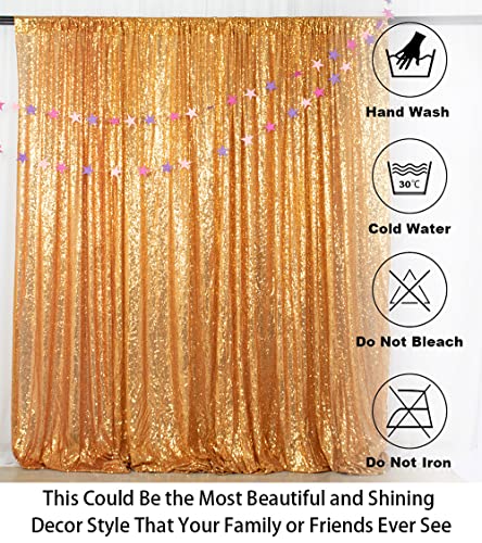 Shidianyi 20 Ft X 10 Ft Gold Sequin Backdrop Curtain Sequin Fabric Photo Booth Backdrop Wedding Reception Deep Gold Glitter Photography Backdrop For Parties #TOP4