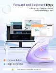 TECKNET Ergonomic Mouse 4800 DPI Silent Mouse 5 Adjustable DPI Wireless Mouse 2.4G Vertical Mouse 6 Buttons Computer Mouse Compatible with Windows Mac Chromebook Linux Notebook Laptop Computer
