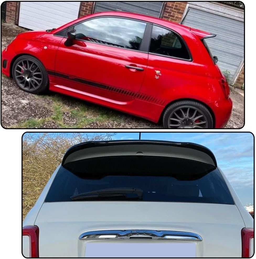 Gloss Black Rear Trunk Spoiler Compatible with Fiat 500 Abarth 595 2010-2020 Fiberglass Roof Window Top Wing Lip Factory Outlet