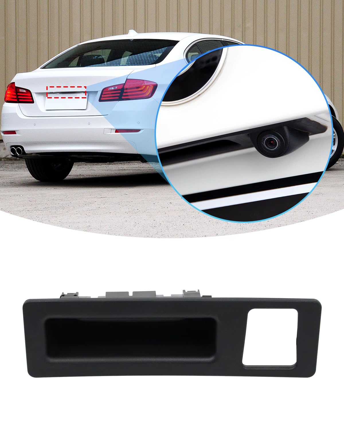 Maniglia del bagagliaio dell'interruttore della porta posteriore con fotocamera per BMW 2 3 4 5 X3 M3 M4 Serie F10 F30 F25 F22 F15 F32 F36, Nero
