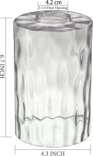 Miniatura 2 de Paquete de 2 pantallas de vidrio de repuesto solamente, cuerda de agua cilíndrica de 1-58 pulgadas, 4.3 pulgadas de profundidad x 4.3 pulgadas de