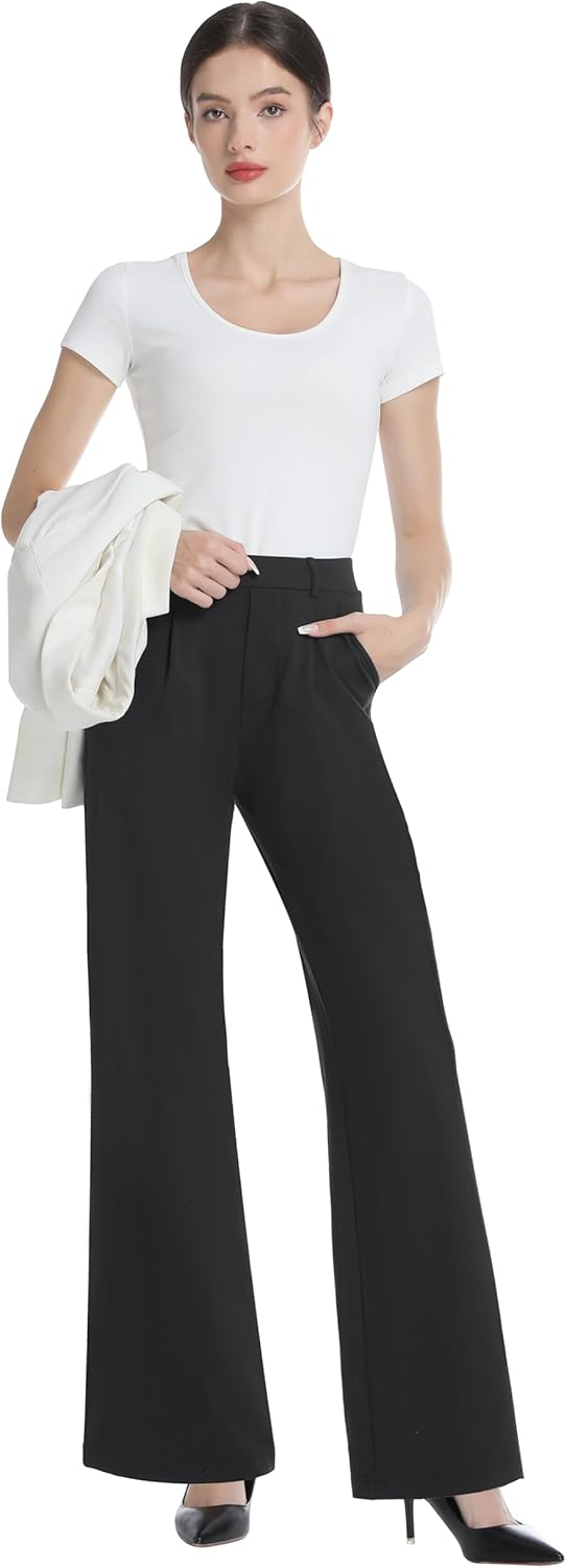 V VOCNI Women's Dress Pants Wide Leg Work Pants High Waist Business Casual Stretchy Dressy Trousers Office Slacks - Image 8