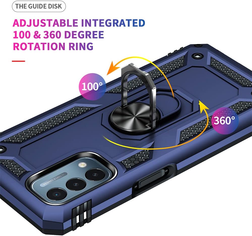 Oneplus Nord N200 5G Case: Military Grade 16ft Drop Tested, Ring Shockproof Protective Cover with HD Screen Protector, Blue image 4