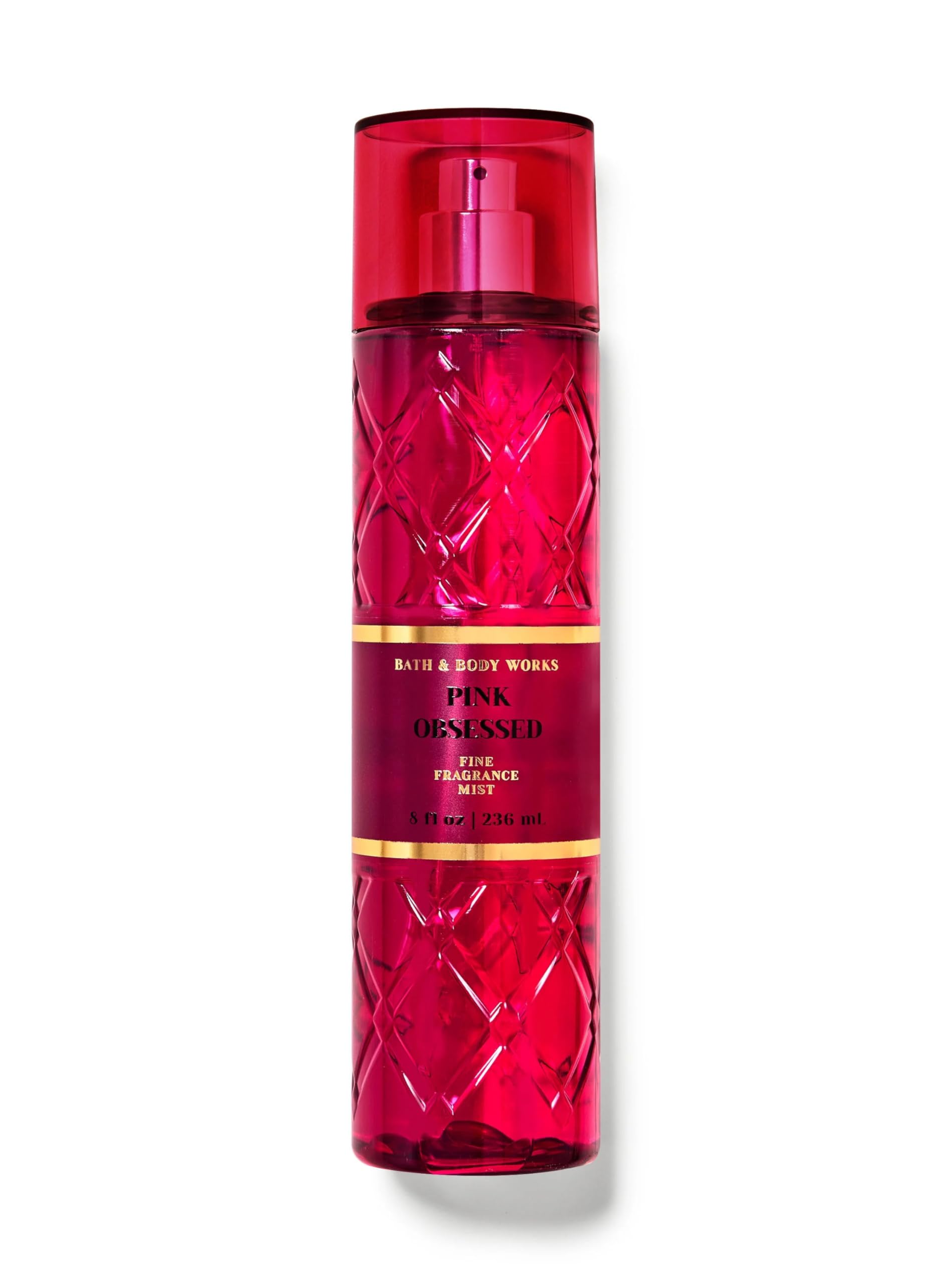 Pink Obsessed Fine Fragrance Mist 8 fl oz / 236 mL Bath and Body Fragrance notes: blushing jasmine, cashmere praline and vanilla bourbon