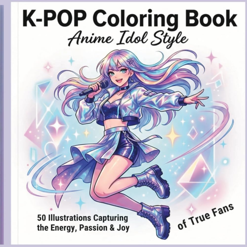 K-POP Coloring Book: Anime Idol Style | Stage Fashion & Behind-the-Scenes Moments | A Perfect Gift for K-Pop Fans, Teens & Adults: 50 Bold ... the Energy, Passion & Joy of True Fans