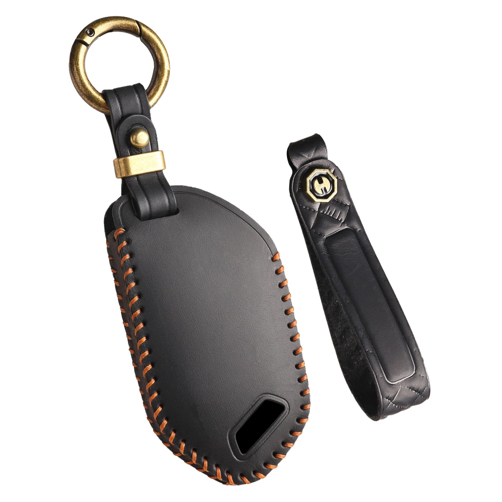 Smart Key Fob Cover with Leather Key Fob Fits Kia Picanto Telluride EV9 GT Line Sorento Sportage Carnival KX3 Seltos KX5 All New K5 Car Accessories 7-Button Key Shell