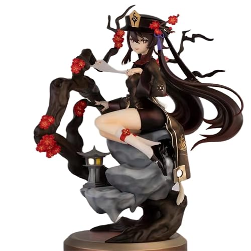 REOZIGN Genshin Impact Anime Figur Hu Tao, 25CM PVC Anime Statue Merchandise Kreative Figur Cosplay Ornament Spielzeug Geschenk für Genshin Impact Game Fans