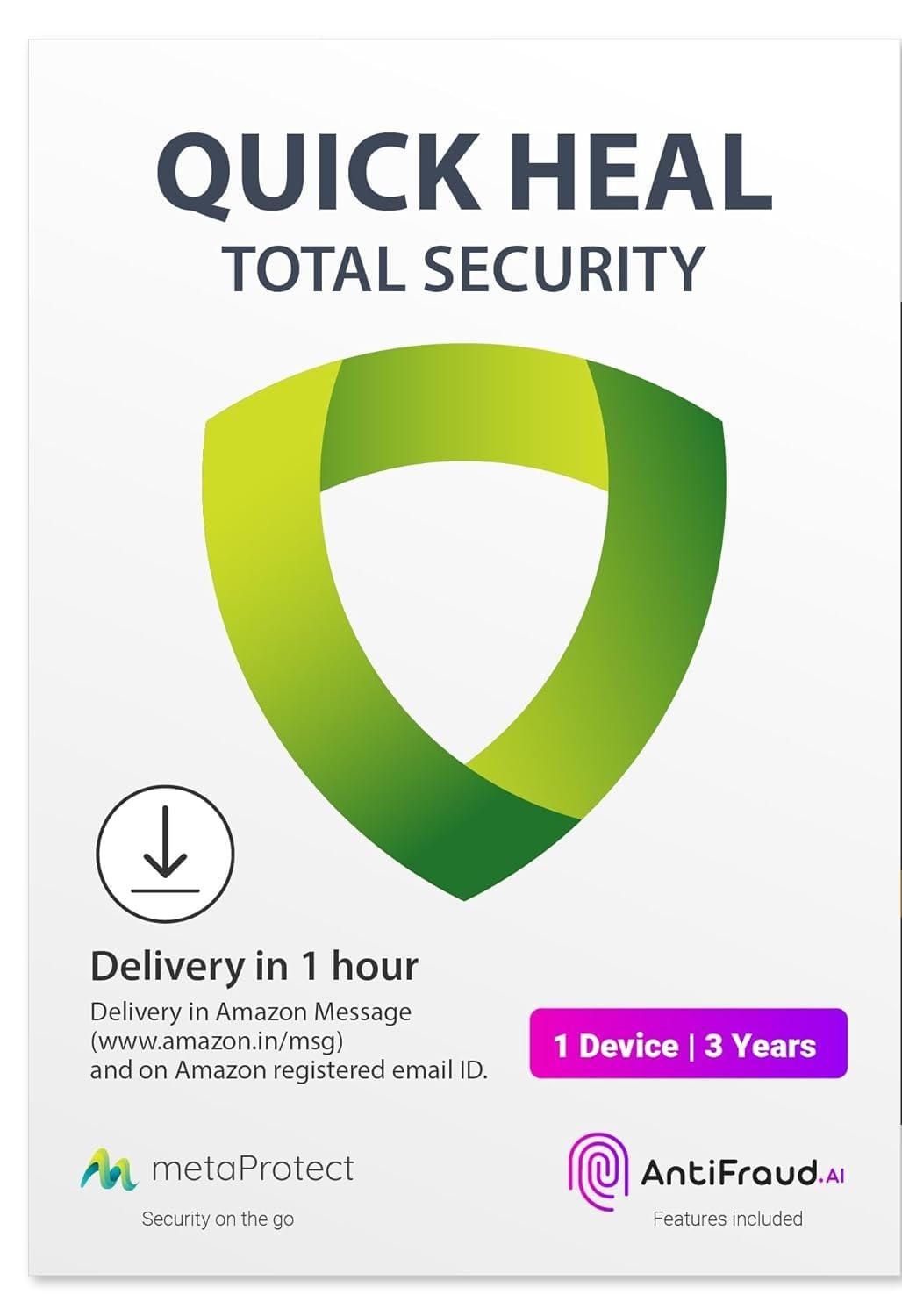 Quick Heal Total Security Latest Version - 1 PC, 3 Years (Email Delivery in 2 hours- No CD)