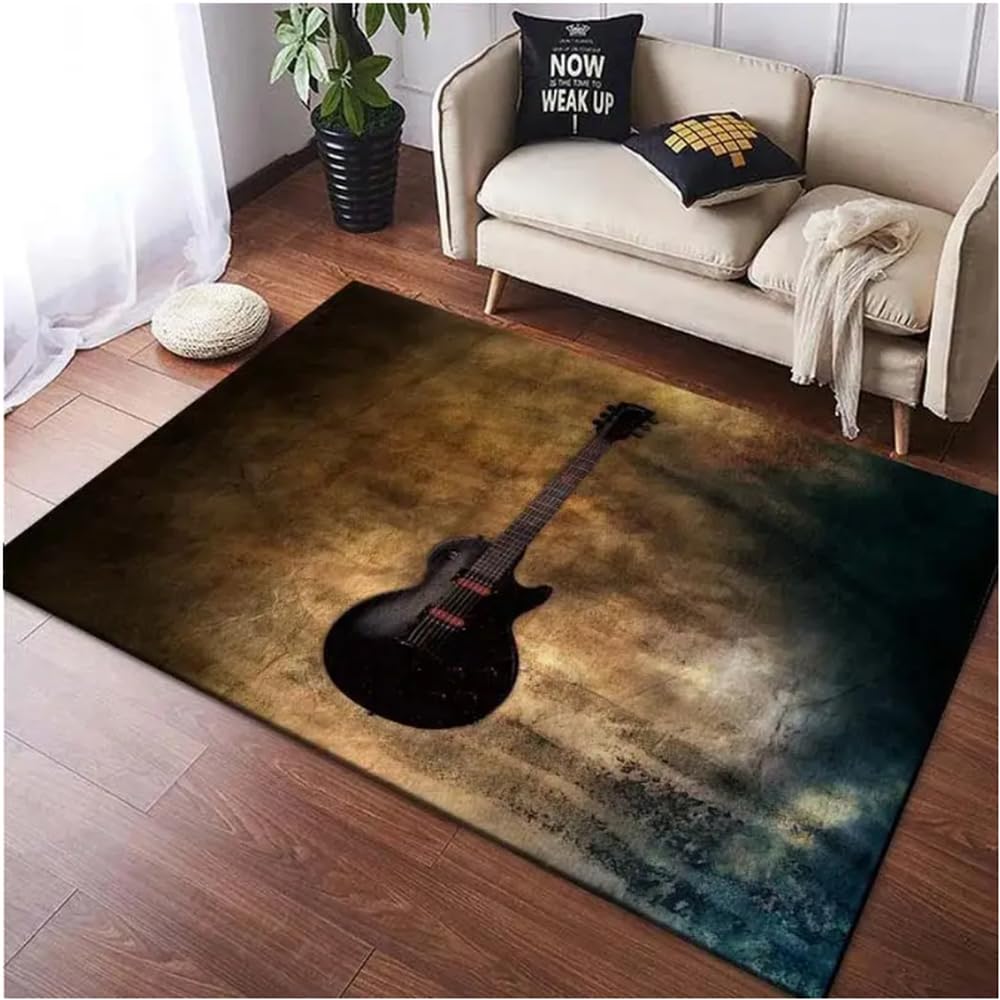 Tapis guitare motif creatif decoration de sol moderne 80x150cm