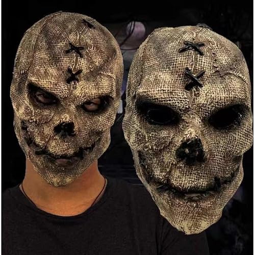 Xinxiaomeng Horror Skull Mask Halloween Burlap Skull Mask Scary Ghostface Mask Halloween Costume Carnival Latex Props thumb #5
