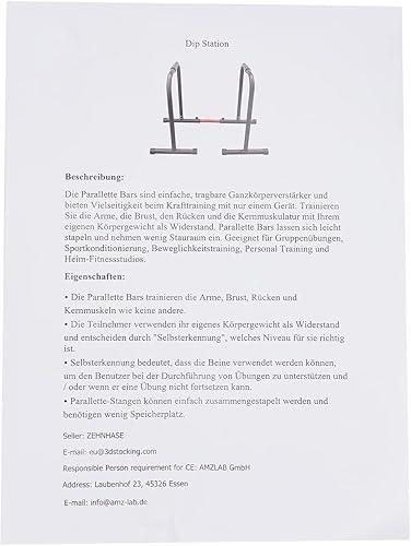 Miniatura 8 de Soporte de barra de inmersión, barras paralelas ajustables, soportes de inmersión resistentes, estación de barra de inmersión para entrenamiento,