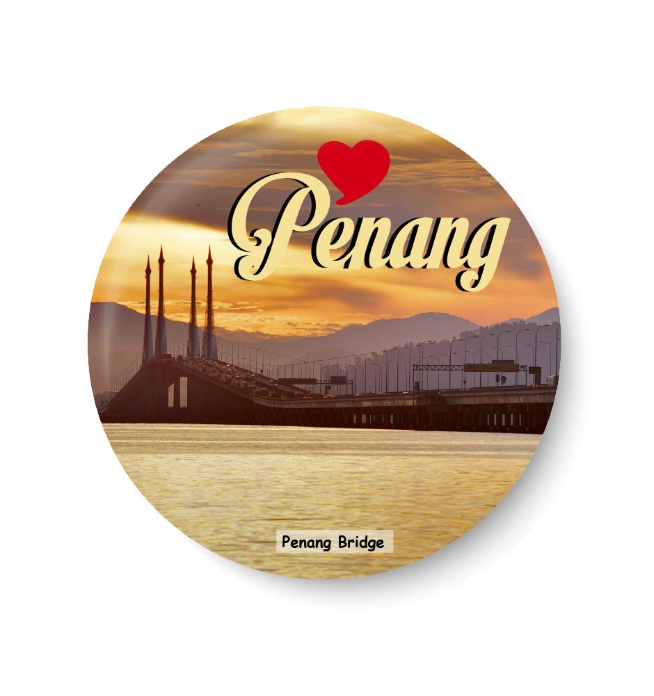 PEACOCKRIDE Love Penang I Penang Bridge I Malaysia Diaries I I Souvenir l Travel I Fridge Magnet (Metal, Multicolour, 75mm)-image-28