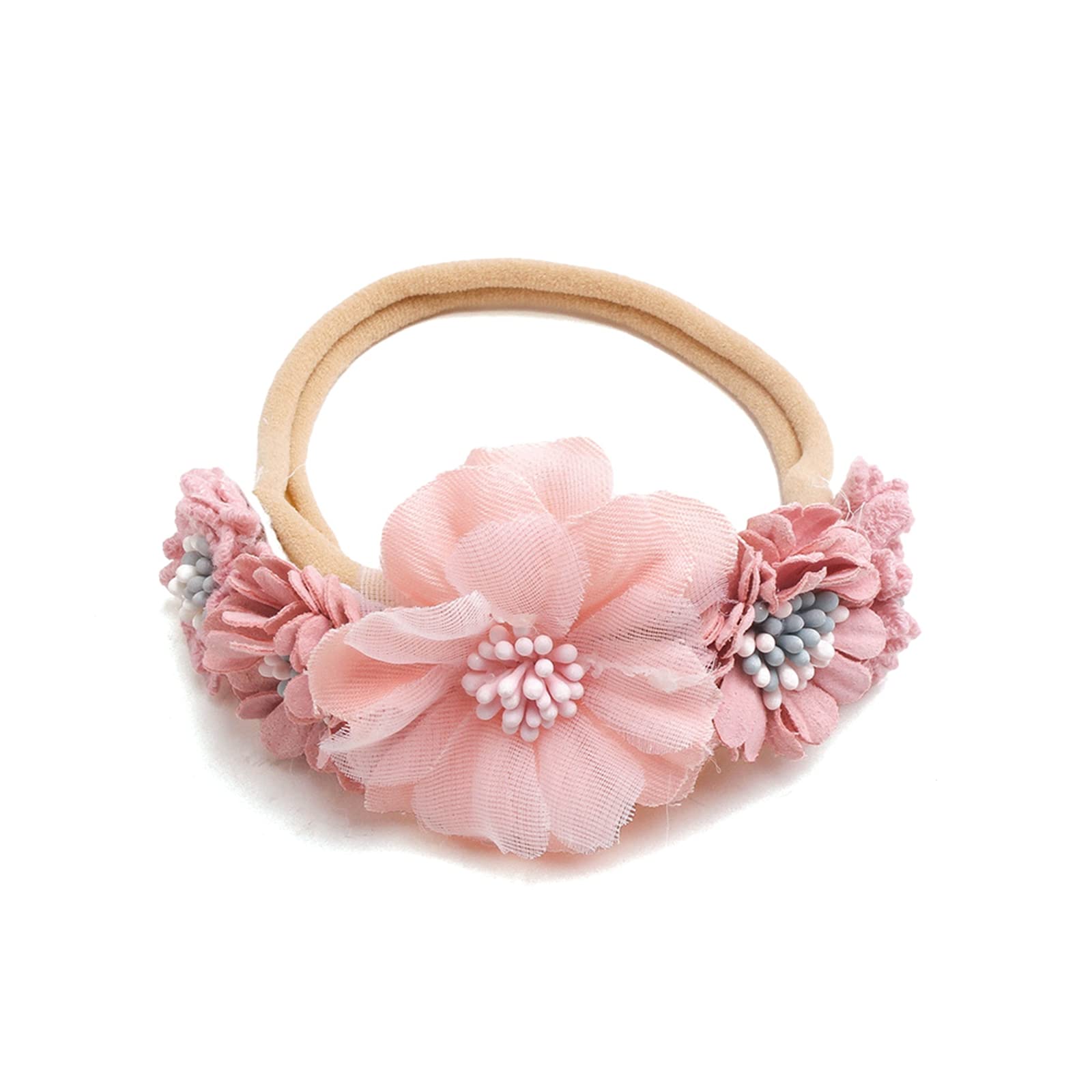Baby Girl cloth Headbands Floral Infant Flower Elastic Hair Band Bows Wraps for Newborn Toddler Hair Accessorie Headband (Style 5, One Size)