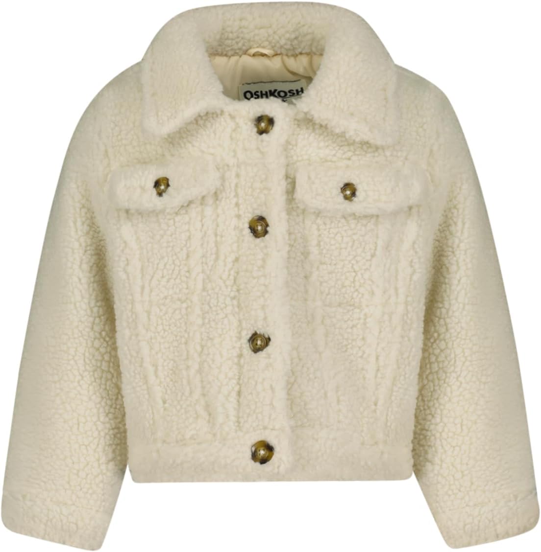 Chaqueta de niña mediana con botones Sherpa