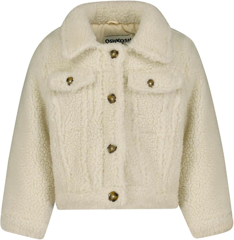 campera de niña mediana con botones Sherpa