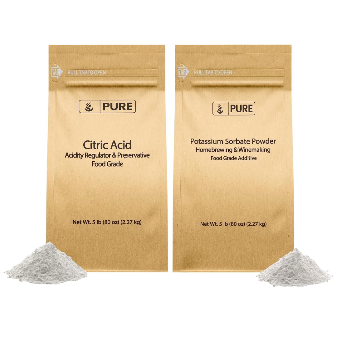PURE ORIGINAL INGREDIENTS Citric Acid & Potassium Sorbate Bundle (5 lb Each), Food Grade