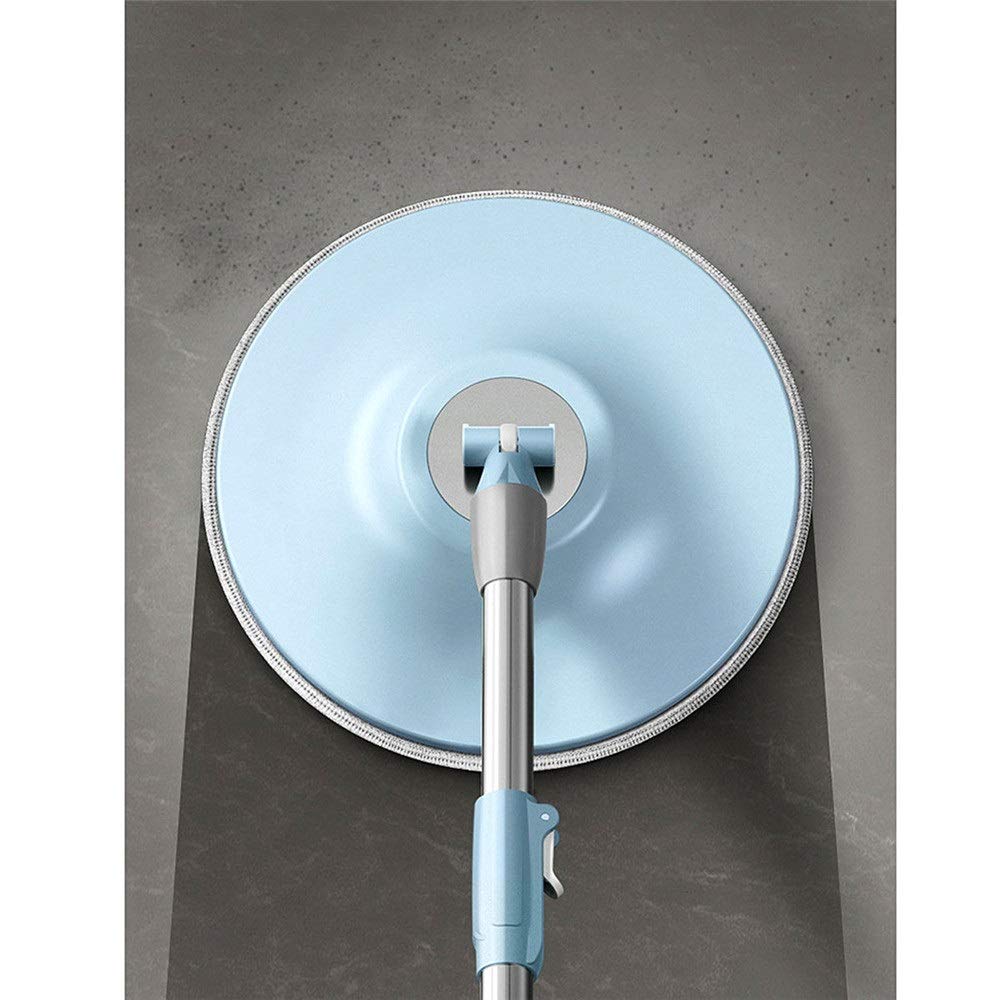 Ensemble de vadrouille à la Maison Système de vadrouille à essorage Automatique Tampons en Microfibre lavables Ensemble de Seau à vadrouille rotative Vadrouille Plate Bleue (Couleu