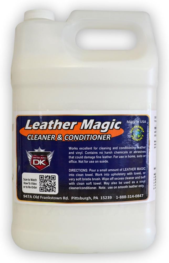 Detail King Leather Magic Cleaner & Conditioner - Gallon - Scrubs & Restores Leather Surfaces