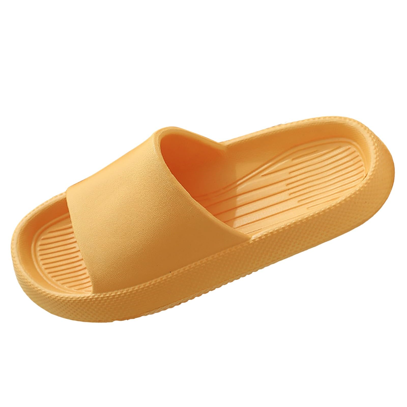 Slides for Women and Men,Unisex EVA Soft Slippers,Thick Sole Open Toe Slides Shower Shoes Outdoor Indoor House Slippers Yellow, 8.5