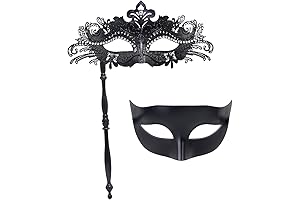 Couple Mardi Gras Mask Venetian Masquerade Mask Set Accessory for Party or Costume