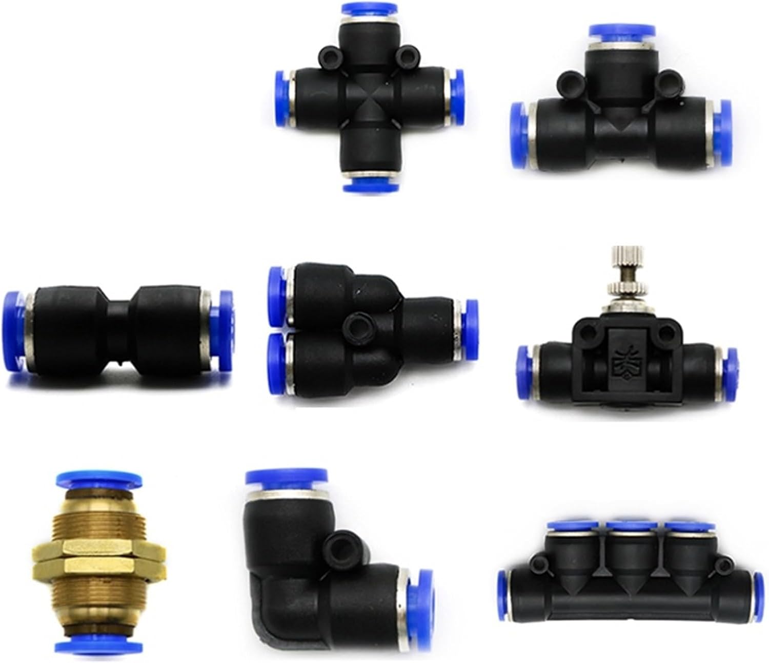 Pneumatic Fittings Air Push Fittings PU PV PY PE PM PZA PK SA Plastic Hose Quick Couplings 4mm 6mm 8mm 10mm 12mm Pipe Connectors(PV(50PCS),6mm)