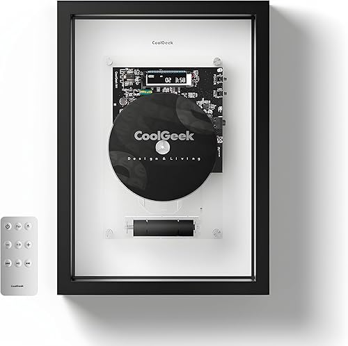 Reproductor de CD vertical M1 para pared y escritorio, decoración de arte industrial transparente, transmisor Bluetooth de alta fidelidad (requiere