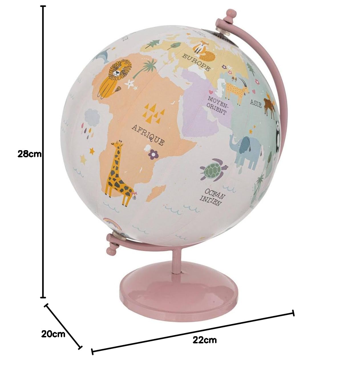 Atmosphera - Globe en métal D20cm Rose