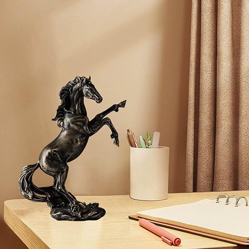 Miniatura 2 de Estatua de caballo de resina, estatua de caballo de lucha, escultura, adorno de animales, figuras de caballo para el hogar, oficina, escritorio,