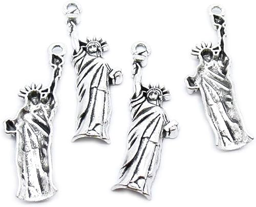 230 piezas de plata envejecida en tono de joyería Charms Suppliers Arts Crafts Making Beading Findings Crafting DZ7V8T Estatua de la Libertad