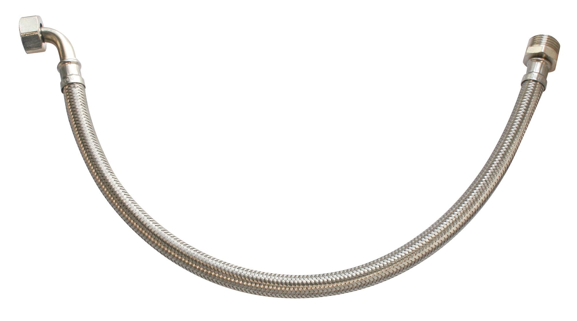 SOMATHERM FOR YOU, Flexible sanitaire 1/​2" mâle avec écrou tournant coudé - Longueur 500mm - Tuyau EPDM tressé acier inox - Résistant, souple et conforme aux normes ACS et QB