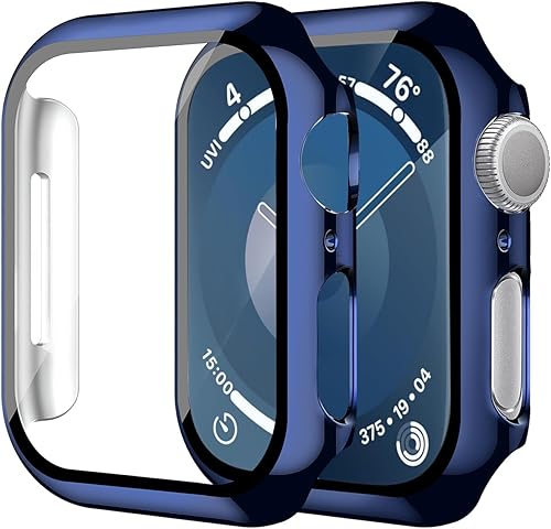 Miniatura 38 de Smiling Paquete de 2 fundas compatibles con Apple Watch Serie 3/Serie 2 de 1.49 pulgadas, protector de pantalla vidrio templado, carcasa rígida