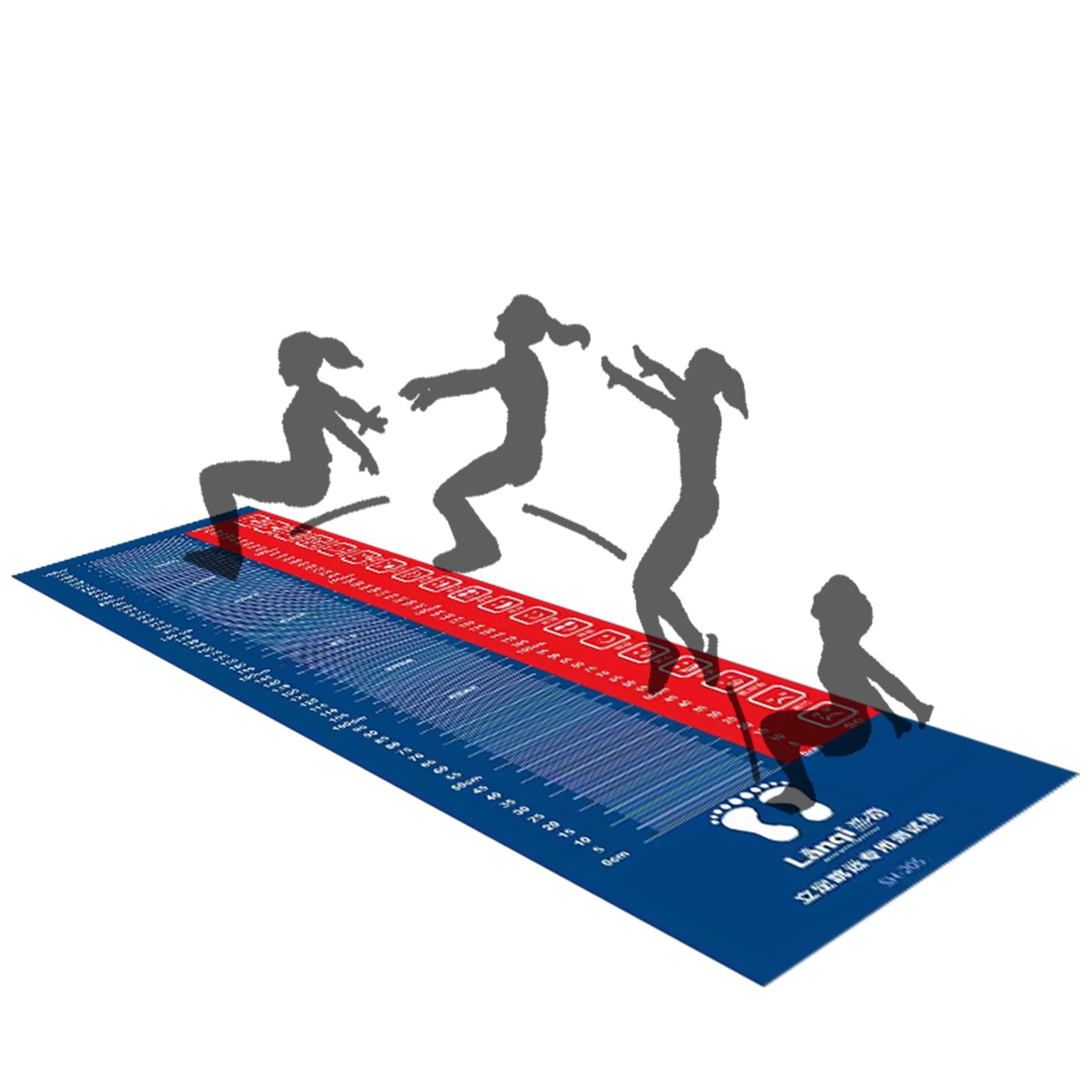 SAYOBO 11.5 X 3 Ft Jumping Rope Equipment Mats, Standing Non-Slip Long Jump Training Test Mat, Multifunctional Flooring Fitness Trainer Tester Scale