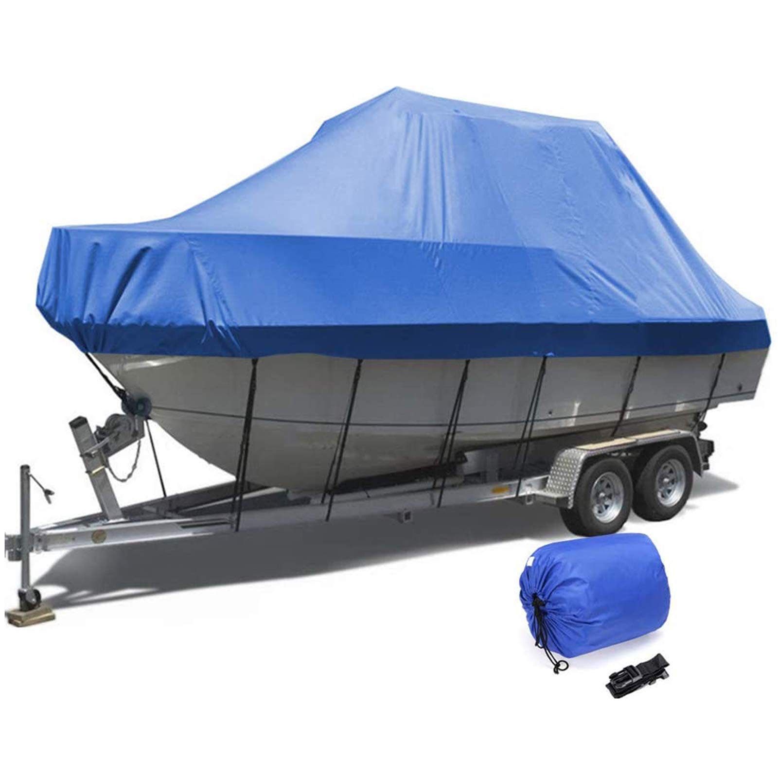 Copertura per Barca Rimorchiabile Telo Copri Barca a Motore 600D Oxford Impermeabile Protezione UV Copertura per Yacht Speedboat Fish-Ski V-Hull Telo Copri Barca A Motore,11to13ft