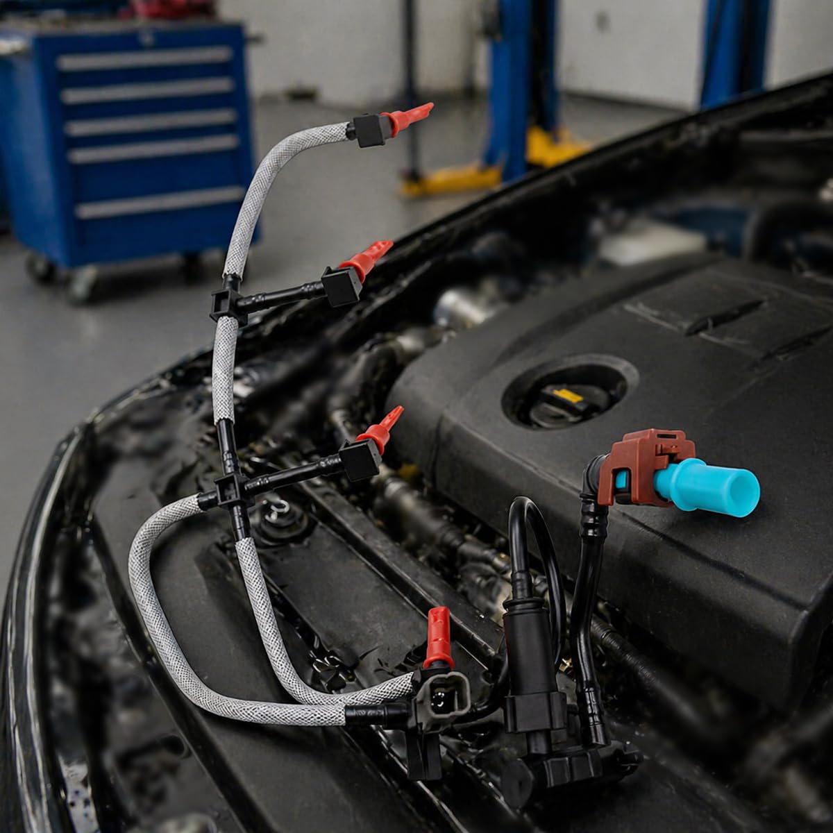 Huba Fuel Leak Off Pipe 4M5Q9K022AG 1521487 - Boquilla de inyección diésel con sensor para CMax Focus Mondeo IV 1,8 Tdci Transit