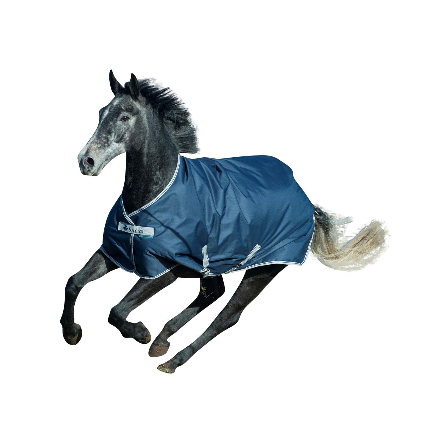 Bucas Freedom Turnout 125 - Manta para Caballos, 150 g, Color Azul Marino y Plateado