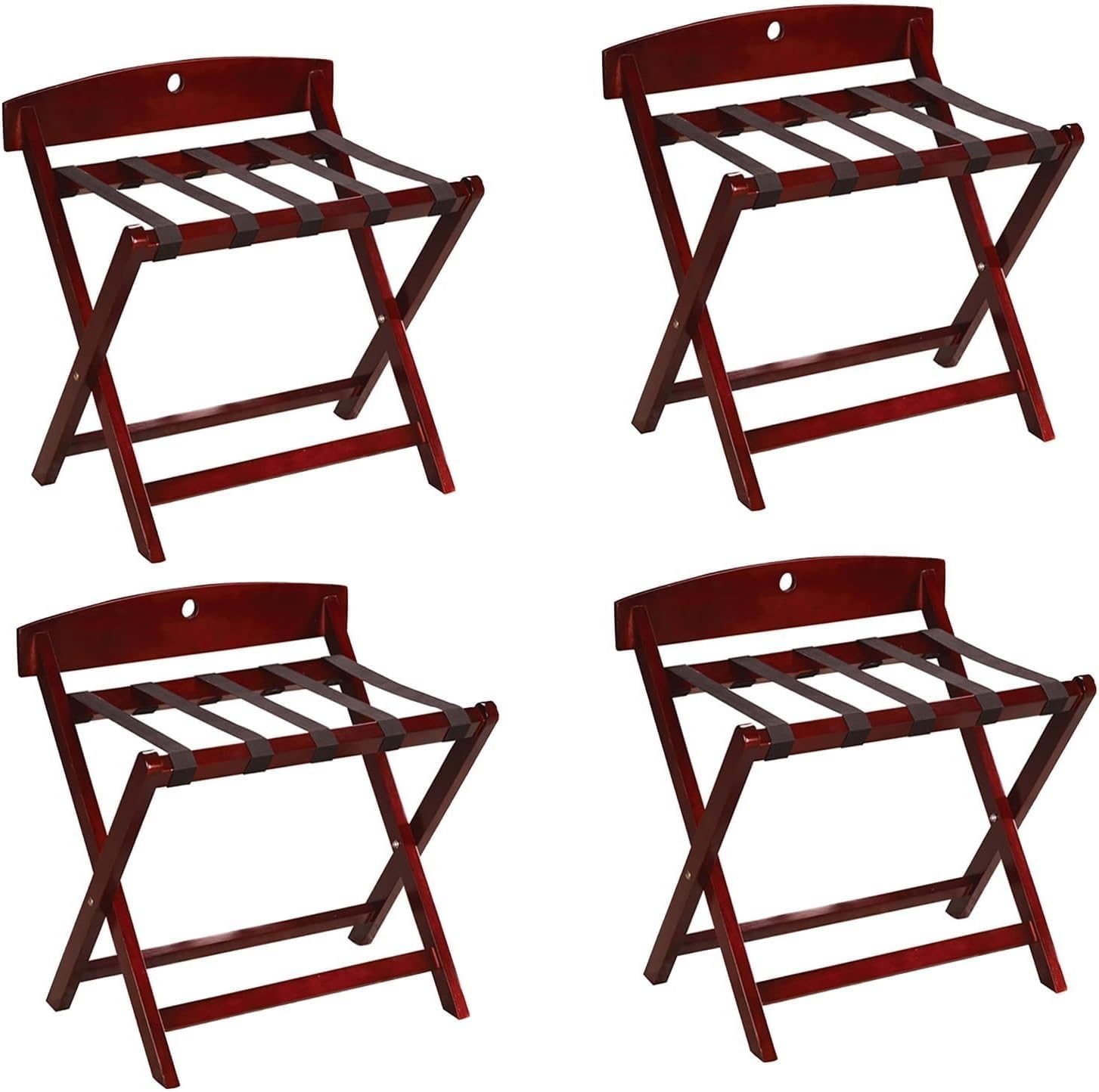 MSHGSKU Luggage rack Luggage Rack - Suitcase Holder Stand, Solid Wooden Luggage Rack With Backrest,Foldable Suitcase Stand(4pcs)
