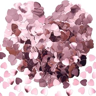 60g Love Heart Table Confetti 15mm Party Glitter Sequins Plastic Confetti Sprinkles Decorations for Wedding Festival Birthday (AX/Pink)