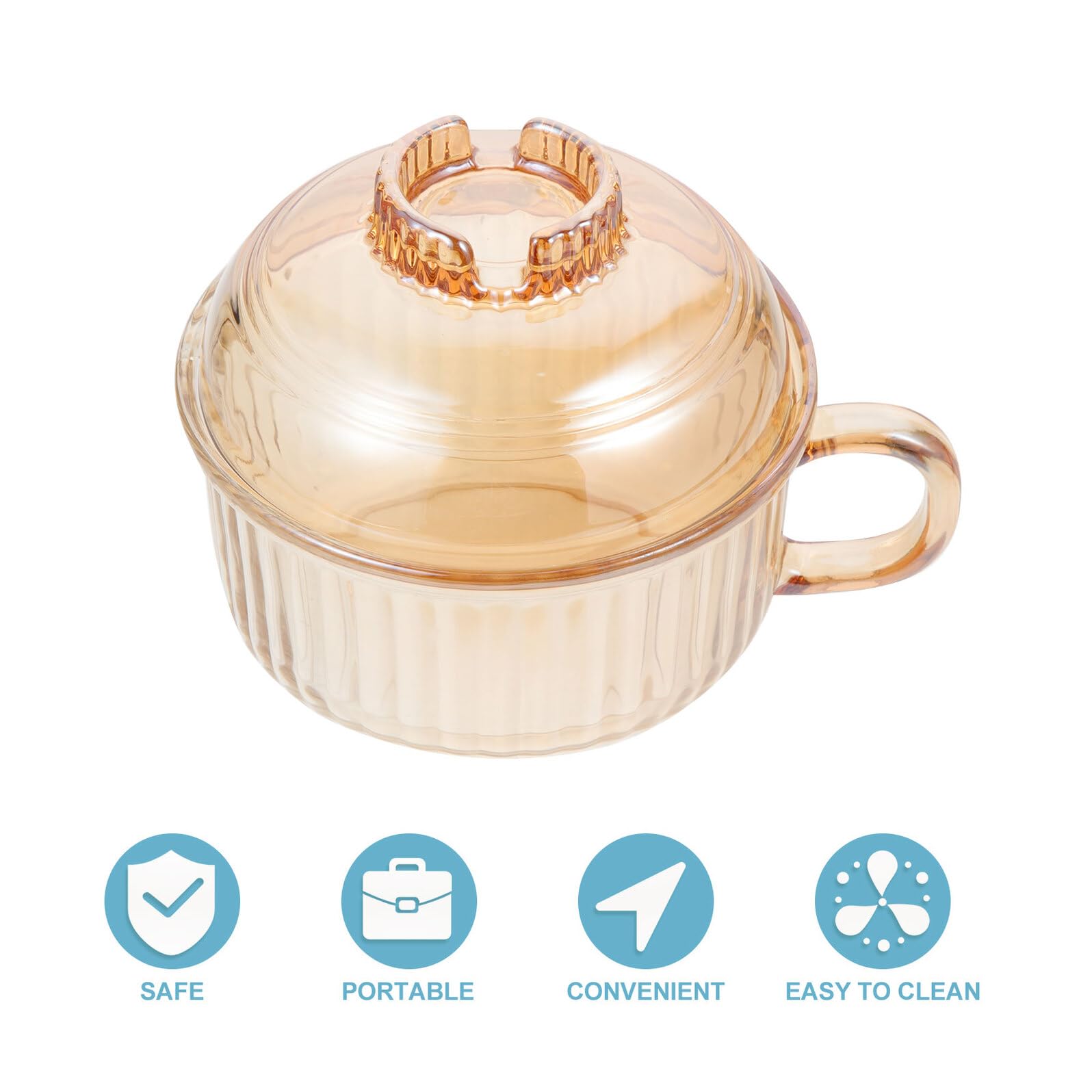 BESPORTBLE Marrón Tazón Tapa de de Vidrio Sopa para Uso Doméstico | Cuenco Sencillo y Delicado, Resistente y Fácil de Llevar, Adecuado para Familias en Casa