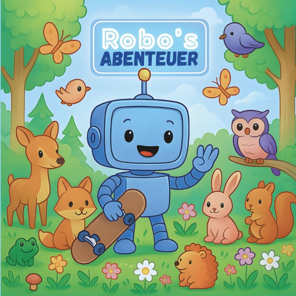 Robo’s Abenteuer – Spannendes Malbuch für Kinder ab 4 Jahren mit Robotern, Tieren, Natur und Fantasie auf 30 Malvorlagen: Kreatives Ausmalbuch zum ... Pädagogisch wertvoll & liebevoll illustriert