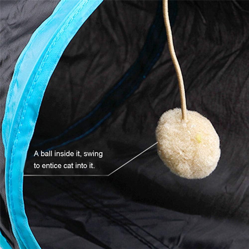 Cat Tunnel Toy,4 Way Cat Tunnel Extra Large 10 Inch Diameter and Extra Long A Big Collapsible Play Toy Wide Pet Tunnel Tube for Rabbits, Kittens, Large Cats, and Dogs Indoor/Outdoor Use
