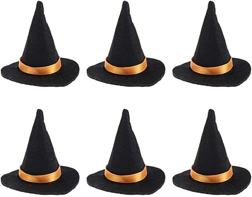 Miniatura 7 de Mini sombreros de bruja y escobas – Decoraciones de Halloween para recuerdos de fiesta, cumpleaños, bodas, accesorios de manualidades – Juego de 12