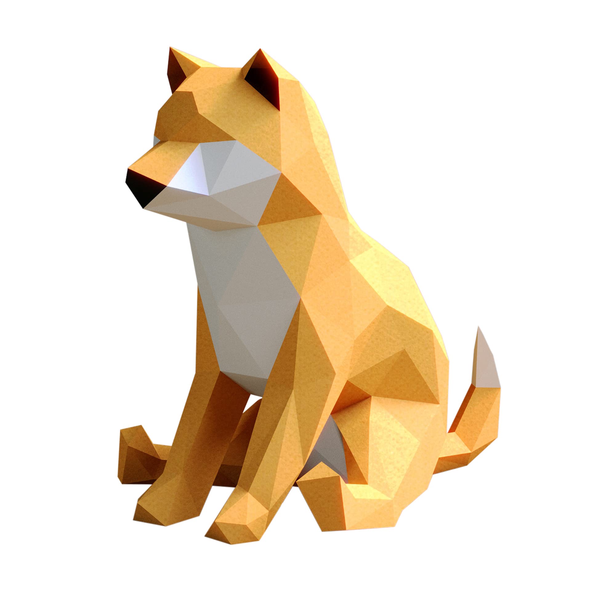 Yona DIY Shiba Inu Red Papercraft kit, Abstract Low Poly Animal DIY Kits, Home Decor, Kids Crafts Kits, Gift, Origami 3D, Paper Trophy,3D Puzzle, Paper Sculpture, Papercraft Set for Adults, No. 1