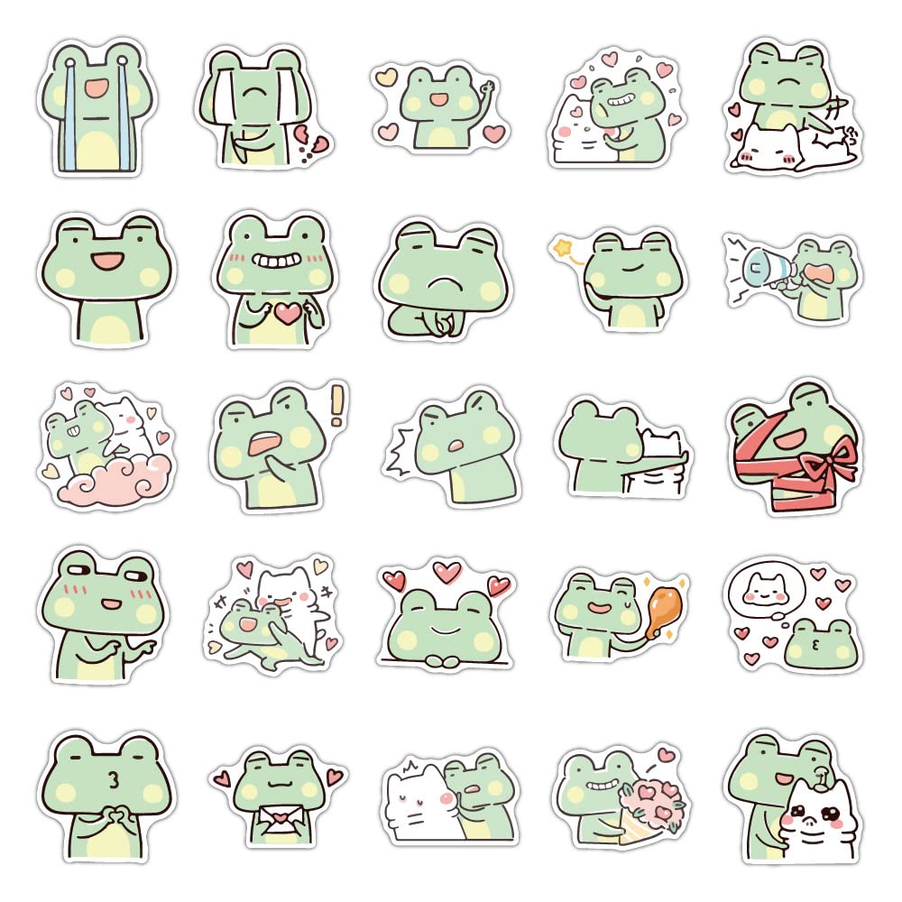 Pegatinas De Rana Hippie De La Paz, Paquete De 2, Vinilo Impermeable Para Automóvil, Teléfono, Botella De Agua, Laptop, Calcomanías Lindas De Rana Bohemia (paquete De 2