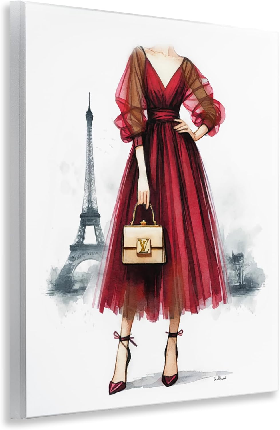 Stupell Industries Parisian Girl in Dress Wall Plaque Art Design by Amanda Greenwood, 11 x 14