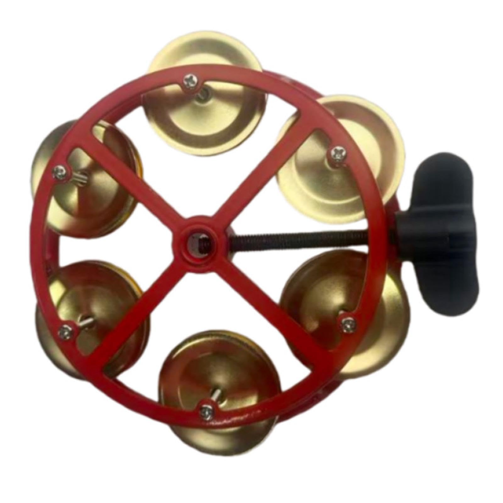 Oshhni Pandereta Hi Hat montable con de fila, accesorios de percusión compactos, piezas de musical, campana para escenarios, fiestas, KTV, Oro Rojo