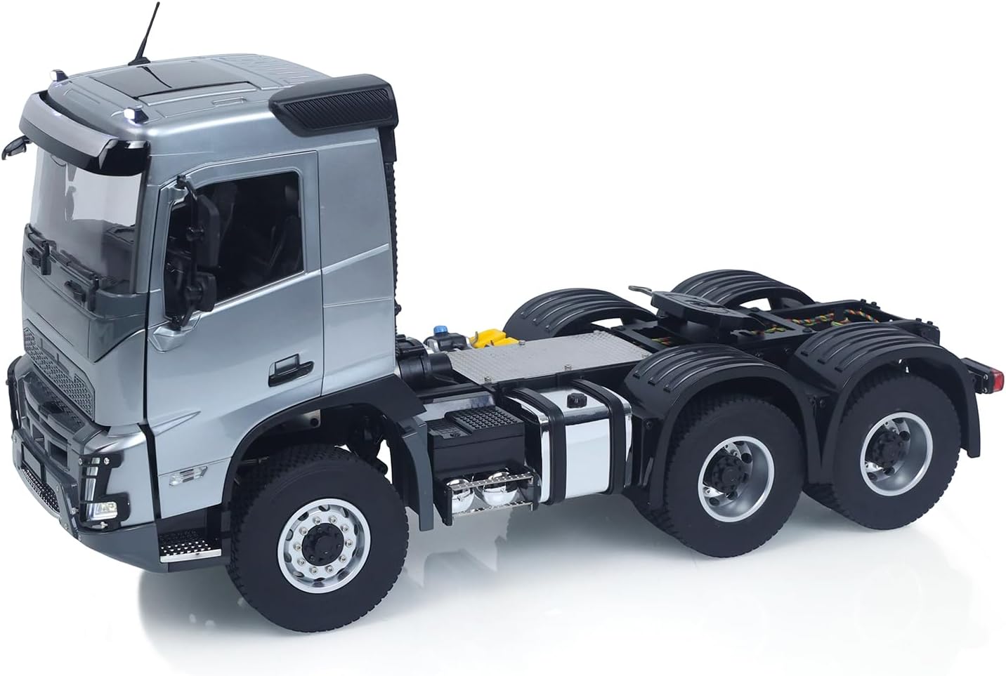 Double E 1/14 6X4 Remote Control Tractor Truck FMX RC Model Vehicle 2Speed Metal Gearbox Chassis Rail Openable Door Radio Hobby Grade Model for Ages 14+