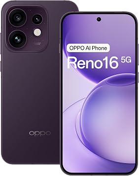 OPPO Reno16 5G Smartphone 8+256GB 6000mAh 120Hz 50MP, Purple Black