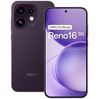 OPPO Reno16 5G Telefono 8+256GB 6000mAh 120Hz 50MP, Purple Black